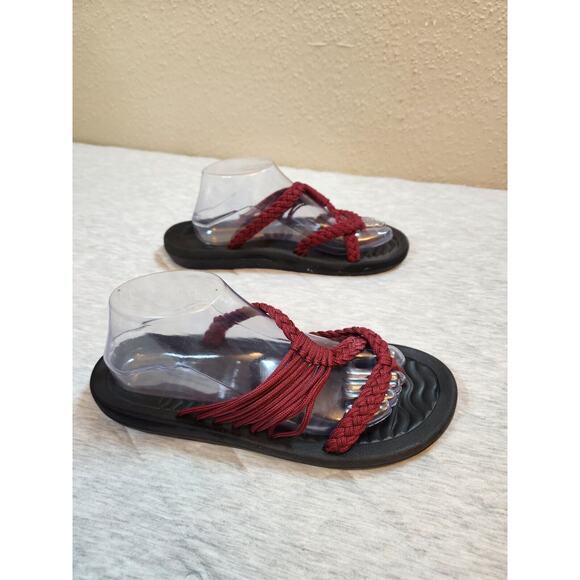 Megnya Women's Burgundy Braided Sandals‎ Size 11 - Picture 3 of 8